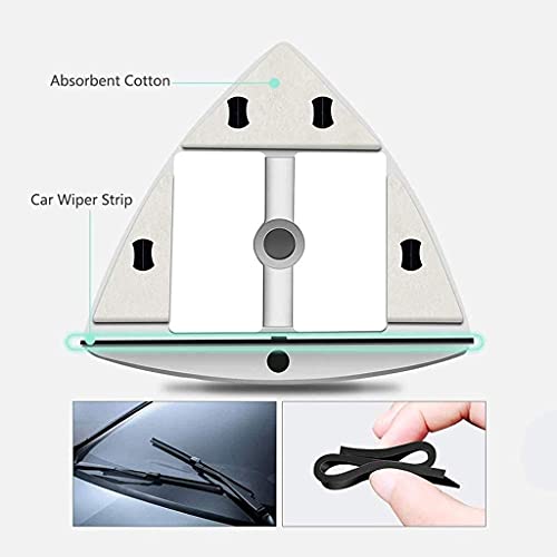 Double-Sided Window Cleaner Glass Wiper Magnetic Cleaning Tools, 5-Files Adjustable Magnetic Glider Washing Brush Tools, for High-Rise Double Car Glazed Windows Thickness 5-35mm