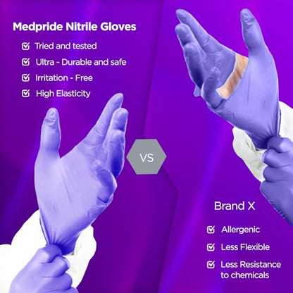 MED PRIDE Nitrile Exam 1200 Count Gloves, Blue Disposable Exam Gloves, Powder-Free Latex-Free, Medical Grade - style: Large Case of 1200