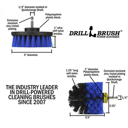 Marine Cleaning Brush Set - Boat Scrubbing Accessories - Aquatic Cleaning Brushes - Hull Cleaner Brush Tool Kit - Spinning Drill Powered Scrubbing Kit - Barnacles Blasting Brushes - Tank Cleaner - color: Blue