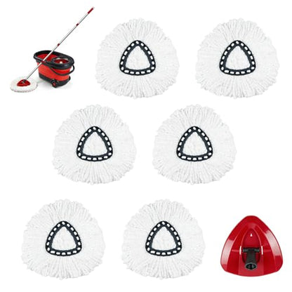 7 Pack Mop Heads Replacements for O Cedar with Mop Base, Microfiber Mop Replace Head for O-Cedar EasyWring Spin Mop, Heavy Duty Washable Pad Compatible with O-Cedar, Vileda