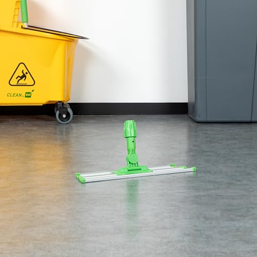 Restaurantware Aluminum Mop Frame - 16 Inch - Lightweight Swivel Cleaning Tool - Industrial Slim Design - Green