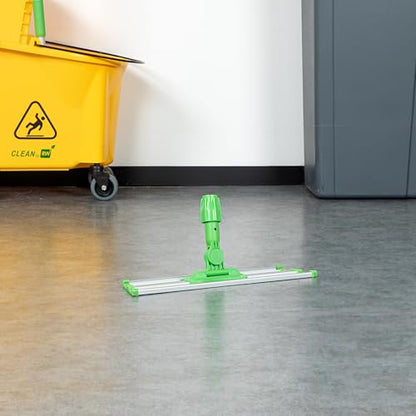Restaurantware Aluminum Mop Frame - 16 Inch - Lightweight Swivel Cleaning Tool - Industrial Slim Design - Green