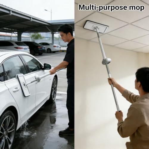 Wet Dry Flat Microfiber Mop for Hardwood Floors | 6 Washable Pads Included, 360° Swivel, For Kitchen Tile & Laminate Floors