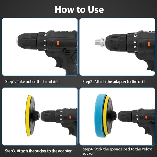 Buffing Polishing Pads, 5Pack 3.5 Inch Face for 3 Inch Backing Plate Compound Buffing Sponge Pads Cutting Polishing Pad Kit for Car Buffer Polisher, Polishing and Waxing - color: 5pcs-3Inch