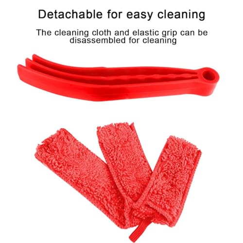 3PCS Mini Duster for Car Air Vent, Automotive Air Conditioner Cleaner and Brush, Vehicle Blind Dust Cleaning Tool for Keyboard, Window, Shutter, Universal for SUV, Truck, RV（Red） - color: Red