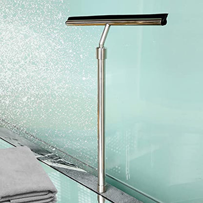 Stainless Steel Shower Squeegee for Shower Doors Bathroom Window and Car Glass Bathroom Cleaner Tool Household Window Mirror Squeegee