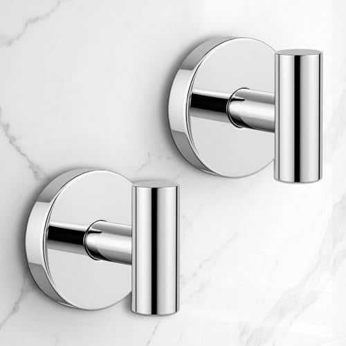 Heavy Duty Suction Cup Hooks for Glass Window,Tile,Mirror,Removable Shower Hooks for Inside Shower,Metal Towel Hooks for Bathroom,2 Pack(Mirror) - color: Mirror, size: 2 Pack