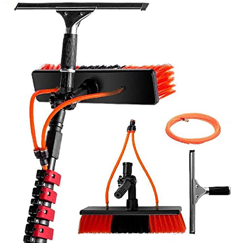 Solar Panel Cleaning Water Fed Pole 30 FT,with Squeegee/Easy to Carry,for Window Cleaning Solar,3.6M/5.4M/6M/7.2M/9M/10.8M,20FT/6m - color: 20ft/6m