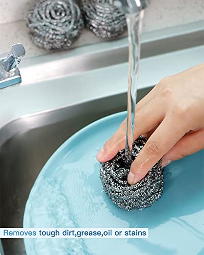12Pcs Steel Wool Scrubber Pads for Cleaning Dishes, Pans, Pots, Ovens, Grills, Sinks - Stainless Steel Scrubbers for Kitchen, 12 Pack - size: 12Pcs 20G