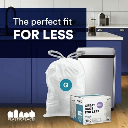 Plasticplace White Drawstring Lavender and Soft Vanilla Scented Garbage Can Liners │ Compatible with Code Q (200 Count) │ 13-17 Gallon │ 25.25" x 32.75" - size: 200 Count (Pack of 1), style: Lavender and Soft Vanilla