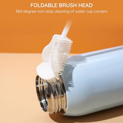 4PCS 360° Flexible Silicone Bottle Brush with Long Handle Soft Bristle Baby Bottle Brush Cleaner for Narrow Neck Water Bottles Straws Jars Deep Cleaning Brush Set 2025 New Bottle Cleaning Brush