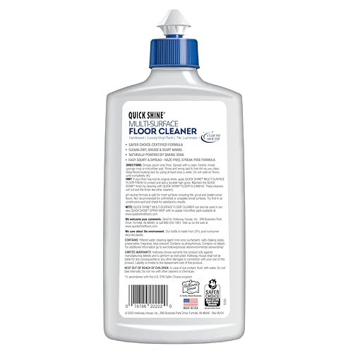 Quick Shine Spray Mop Kit with 3 Reusable Mop Pads & 1 Safer Choice Multi-Surface Floor Cleaner 16oz | Quick & Easy Cleaning | No Batteries Required | Refillable Cleaning Cartridge,White - size: Mop with 3 Refill Pads