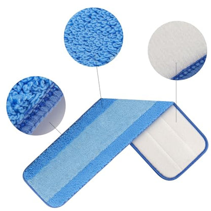 15 PCS 18 Inch Microfiber Cleaning Pads for Bona Mop, Reusable Mop Pad Refills Replacement Microfiber Mop Pads, Machine Washes