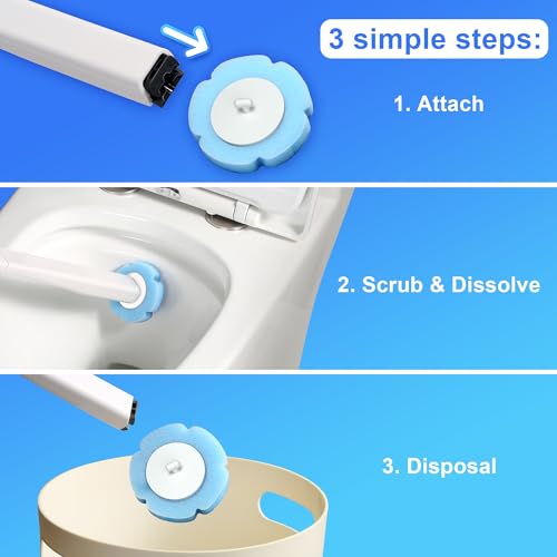 JOYMOOP Bathroom Cleaning Set, Mop and Bucket System with Toilet Brush Set, White, Microfiber Flat Mop for Household & Commercial Floor and Bathroom Cleaning - color: White Liteb131