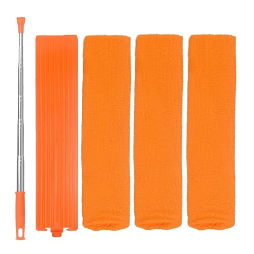 110" Extendable Retractable Cleaning Tool with 3 Washable Cloths | Gap Cleaning Duster, Under Appliance Fridge Furniture Duster for Home Cleaning