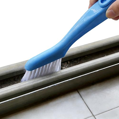 1-Pack Blue Crevice Cleaning Brush – Narrow Gap Scrub Brush for Window Tracks, Door Frames, Corner Grooves, Tile Seams and Household Detail Cleaning