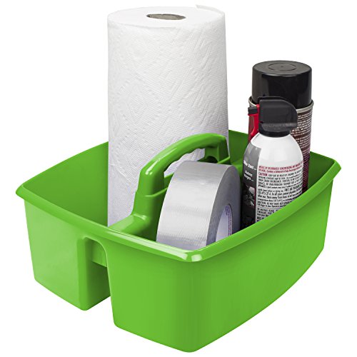 Storex 2-Compartment Large Caddy – Multipurpose Classroom Organizer with Handle, Green, (00956U06C) (Pack of 6) - color: Green, size: 6-Pack, style: Large