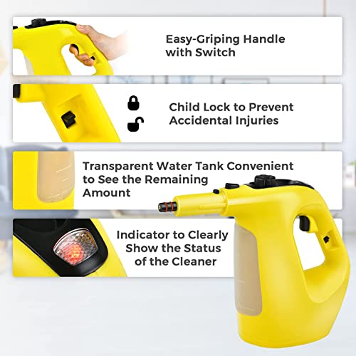 Goplus Multipurpose Handheld Pressurized Steam Cleaner, Yellow - color: Yellow