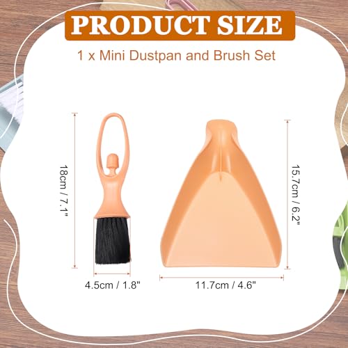 uxcell 2 Pcs Mini Dustpan and Brush Set, Small Broom and Dustpan Set for Office Tabletops Sofas Keyboards Home Cleaning Tool, Orange Yellow - color: Orange Yellow