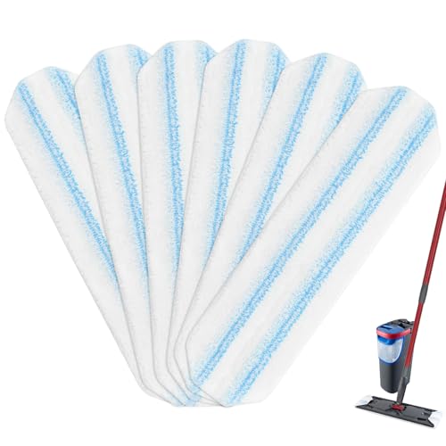 6 Pack Microfiber Replacement Mop Pads for O-Cedar H2prO Flat Mop System, Washable and Reusable Mop Pad Refills for O Cedar H2pro Flat Mop, Flat Mop Replace Heads for Wet Dry Floor Deep Clean - size: Flat mop pad-6pack
