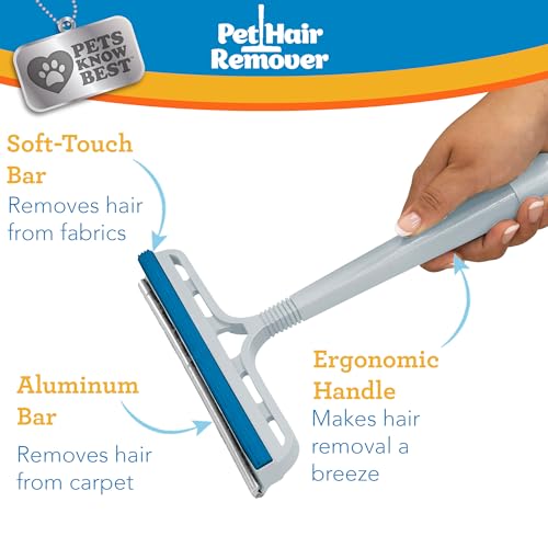 Pets Know Best Pet Hair Remover Cleaning Tool | Dual-Sided Multi-Purpose Carpet Scraper and Rug Rake for Fur Removal in Homes, Car Interiors & on Fabrics, Dogs, Cats, Pets & Animals | As Seen on TV