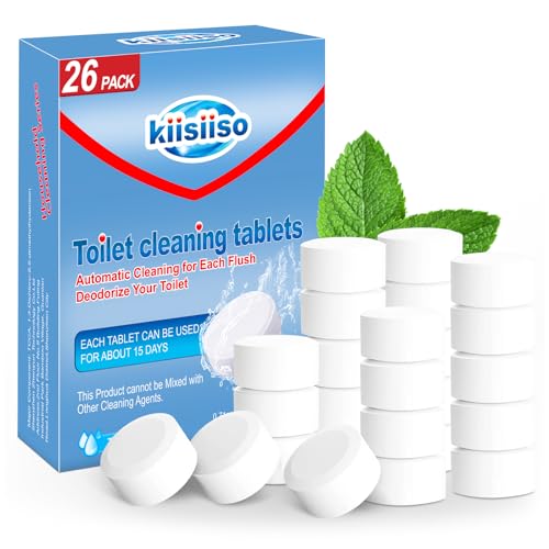 KIISIISO Toilet Bowl Cleaners 26 PACK, Automatic Toilet Bowl Cleaner Tablets for Deodorizing & Descaling, Long-Lasting Cleaning Tablets for Toilet Tank Against Tough Stains - size: 26 Count (Pack of 1)