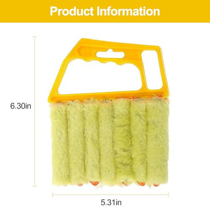 Handheld Window Blind Cleaner Duster Tool for Venetian Blinds Air Vents and Window Tracks Yellow Variant - color: Yellow