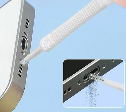 10 Pack Cell Phone Cleaning Kit Tools,Anti-Clogging Nylon Brushes Cleaner for iPhone 17 Pro Max Charging Port, Phone Speaker Mini Cleaning Brushes Compatible with Airpod 4,Camera etc - White