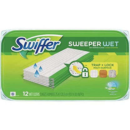 Sweeper Wet Mopping Pad Refills for Floor Mop Open Window Fresh Scent 12 Count - 4 Pack - size: 12 Count (Pack of 4)