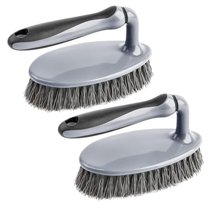 MR.SIGA Heavy Duty Scrub Brush with Comfortable Grip, Cleaning Brush for Bathroom, Shower, Sink, Floor, 2-Pack