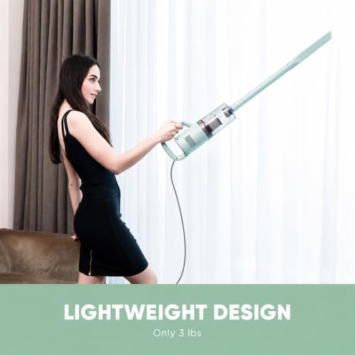 KEROMEE Stick Vacuum Cleaner, Corded Handheld Vacuum Cleaner Mini Electric Broom for Pet Hair Hardwood Floor Cat Litter Cleaning (13ft-Cord) - style: corded