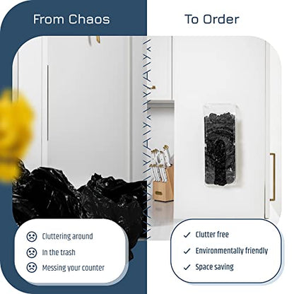 Manterio Wall Mount Plastic Bag Organizer | Durable Plastic Grocery Bag Saver | Smudge Proof, Fingerprint Resistant (Acrylic) - color: Acrylic