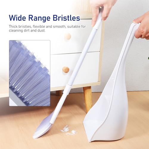 MAGICLULU Mini Broom and Dustpan Set with Toothed Dustpan Compact Handheld Sweeper for Kitchen Car Desktop Small Spaces Cleaning