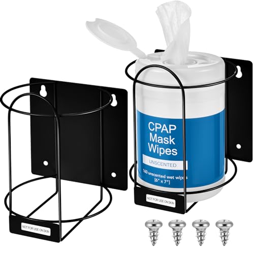 Maxcheck 2 Pack Wall Mounted Wipes Holders, Wall Brackets for Cleaning Wipes, Space-saving Organizer for Kitchen, Bathroom, Household, Office, Hospital, Gym, Public Restrooms(Black) - color: Black