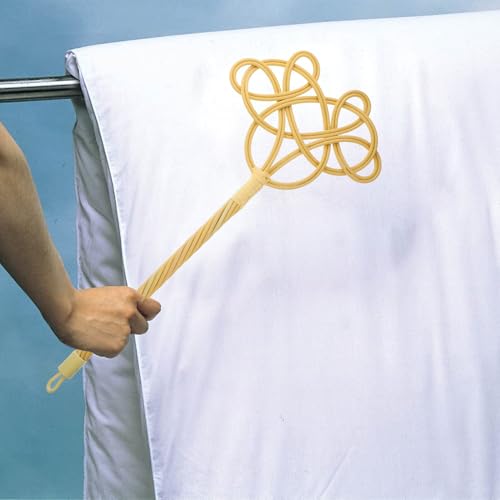 Rattan Quilt Beater with Long Handle, Dust Removal Tool for Carpet and Blanket, Manual Rug Fluffer and Quilt Dust Catcher for Home Cleaning