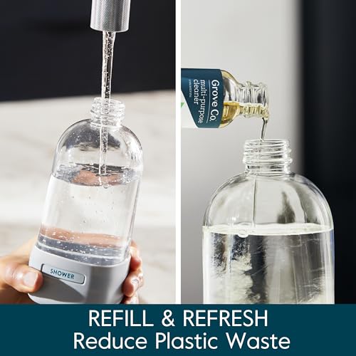 Grove Co. Refillable Glass Spray Bottles for Cleaning, 2 x 16 oz Bottles | Reusable; Custom Labels; Compatible with Grove Co. Cleaning Concentrates; No Plastic Waste; Durable, Recycled Glass - color: White, size: 32 Ounce (Pack of 2)