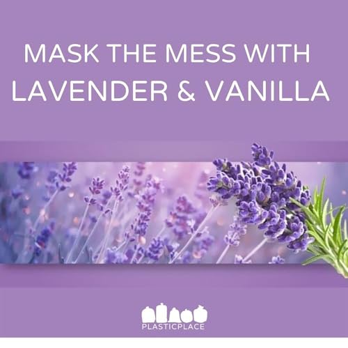 Plasticplace White Drawstring Lavender and Soft Vanilla Scented Garbage Can Liners, Compatible with Code H (200 Count), 8-9 Gallon / 30-35 Liter, 18.5" x 28 - color: White, size: 200 Count/Scented