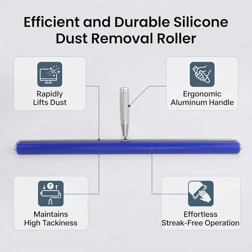 EVGATSAUTO Silicone Sticky Roller for Dust Removal, Manual Operation, 20 Inches Long, Heat, for Kitchen