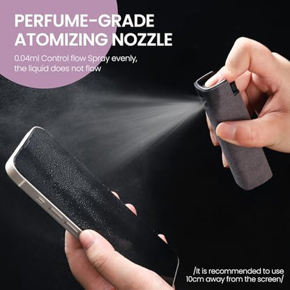 2 Pcs Screen Cleaner Kit, 3-in-1 Touchscreen Mist Cleaner Spray Bottle Tool & Microfiber Cloth for Phone/Laptop/Tablet/TV/Monitor/Car Screens(Pink+Grey) - color: 2 Pcs-Pink+Grey