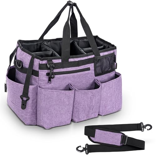 IBVIVIC Wearable Cleaning Caddy Bag for Cleaning Supplies,Large Capacity Cleaning Organizer Purple