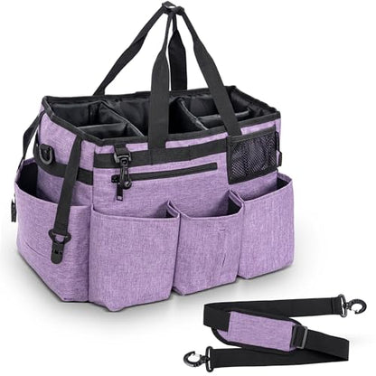 IBVIVIC Wearable Cleaning Caddy Bag for Cleaning Supplies,Large Capacity Cleaning Organizer Purple