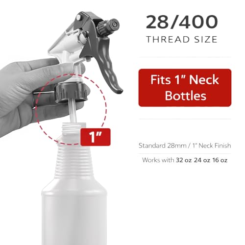 Bar5F Spray Bottle Replacement Nozzles, 5 Pack, Heavy Duty Trigger Sprayers, for 16oz 24oz 32oz Bottles, Adjustable Mist to Stream, for Cleaning Solutions Car Detailing Gardening