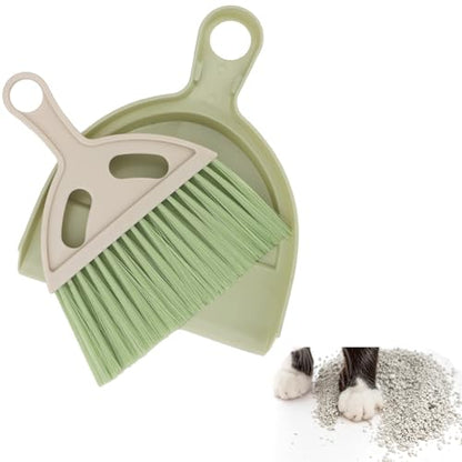 Mini Dustpan and Brush Set Portable Small Broom with Dust Pan Handheld Hangable Whisk Broom and Dust Pan for Home, Kitchen, Table, Office, Car 1 Pcs (Green) - color: Green