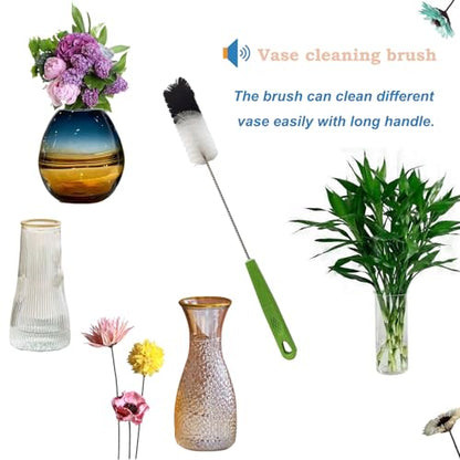 2 Pack 16" Water Bottle Brush for Cleaning, Dokpod Long Handle Bottle Cleaner Brush, Narrow Bottle Scrubber Brush, Hummingbird Feeder Cleaning Brushes, Cup Cleaner Brush, Meat Grinder Brush, for Pipe