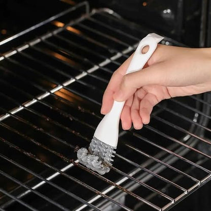 1 Pack Double-Ended Slot Cleaning Brush, Groove Crevice Cleaning Tool for Kitchen BBQ Grate Bathroom Home, White - color: White