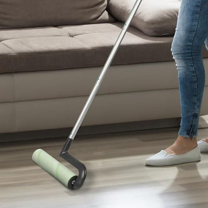 Smart Design Large Mega Floor Lint Roller with Ergonomic Handle - Aluminum Tubes - Includes Adhesive Sheets - for Cleaning, Carpet, Car, Clothing, and Pet Hair - 12.5 x 42 Inch - size: 50 Sheets (Pack of 2)