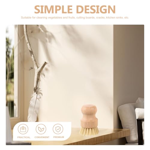 VOSAREA Natural Fiber Palm Scrub Brush 2pcs, Stiff Sisal and Coconut Bristle Kitchen Cleaning Brush Set for Pots, Pans, and Dishes, Eco-Friendly Household Scrub Tool for Kitchen Use