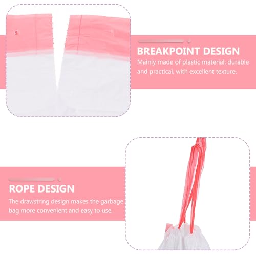 VOSAREA Thick Drawstring Trash Bags 45x50cm 5pcs Sturdy Kitchen Garbage Bags for Home Cleaning and Waste Disposal