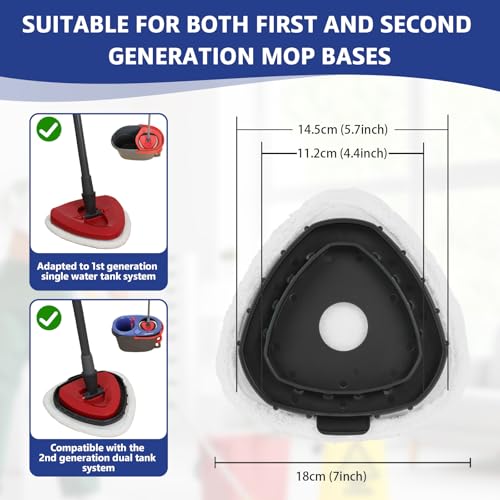 Flat Mop Head Replacements, Microfiber Mopping Pads Refills, 1-Pack Spin Mop Pads + 1 Plastic Pad &1 Scrape for Floor, Wall & Ceiling Cleaning - Fits EasyWring & RinseClean Systems - size: 1Pad+1Base+1Scrape
