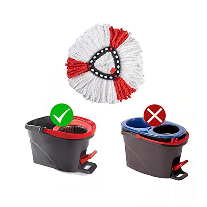 Matthew Cleaning 3Pack Red Microfiber Spin Mop Replacement Head Compatible with EasyWring Spin Mop Replace Head-EasyWring High Absorbency,Machine Washable,Microfiber Spin Mop Refills - color: Red, size: 3 Count